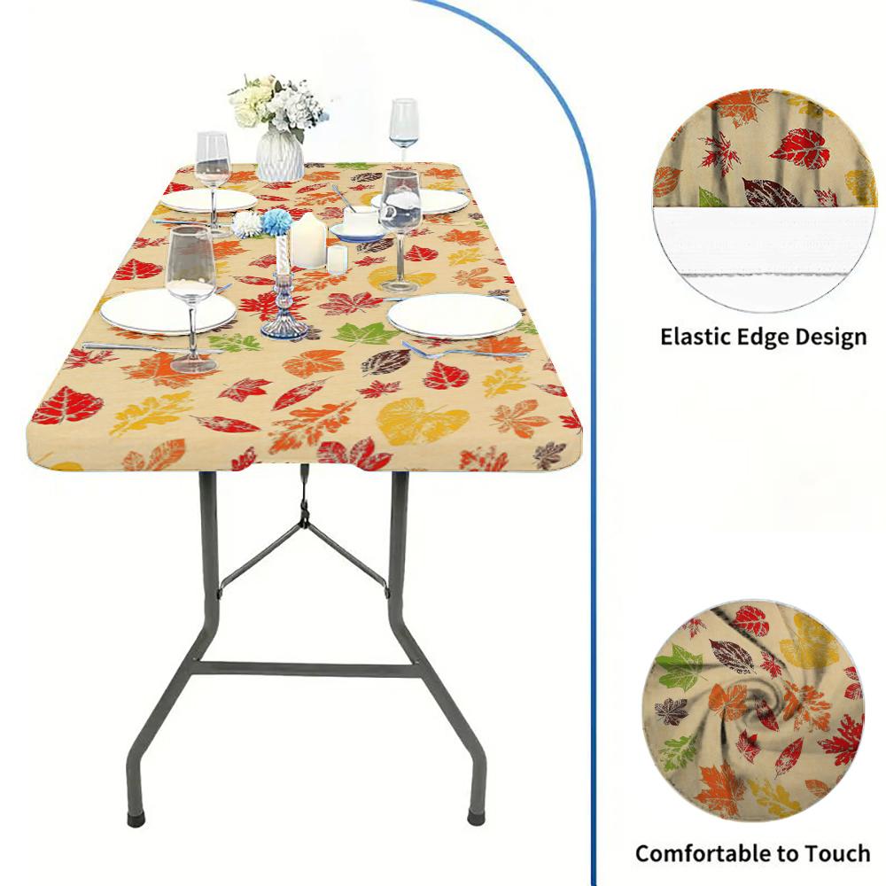 VBXNT 2PCS Stretch Fabric Table Top Cap Cover, Multiple Pattern Designs, fit Folding Table 6 ft (30 x 72 inch), Table Covers Washable Elastic Universal Rectangle Tablecloth Protector for Indoor Outdoor Party, Picnic, Event, Wedding, Banquet