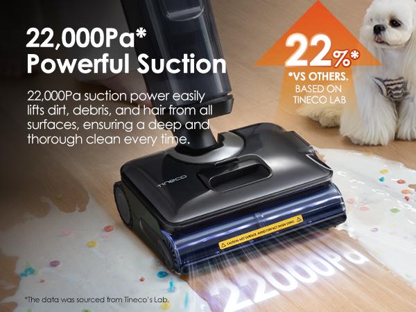 Tineco Floor One S7 Stretch Steam Cordless Wet Dry Vacuum Steam Mop All-in-One, 320℉ HyperSteam, 180° Lay-Flat, Anti-Tangle Design, FlashDry Self-Cleaning, Up to 75 Min Runtime