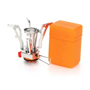 Portable Camping Stoves Backpacking Stove with Piezo Ignition Stable Support Wind-Resistance Camp Stove for Outdoor Camping Hiking Cooking