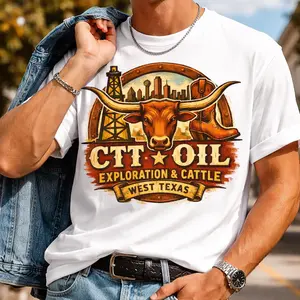 West Texas Oil Field and Cattle Ranching Retro Shirt, Vintage Oil Rig & Livestock Industry Unisex Tshirt, Sweatshirt, Hoodies for Men Women