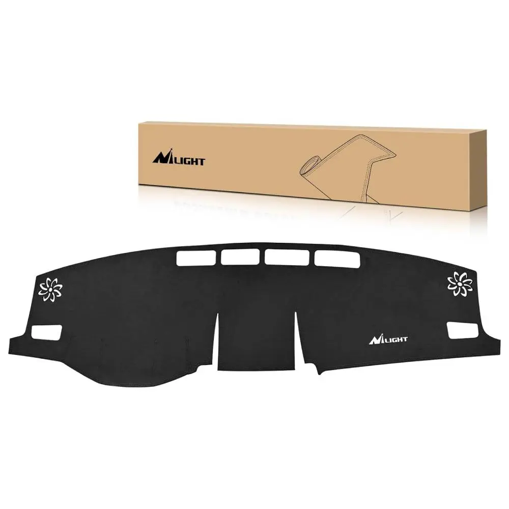 Nilight Dash Cover for Toyota Rav4 2019 2020 2021 2022 2023 2024, Custom Fit Suede Dashboard Mat Non‑Slip Sunshade Glare Protector Interior Accessories Black, Heat, Premium