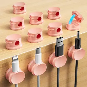 12 Counts/set Cable Management Holder,  Cable Management Holder Adhesive, Suitable For Home Office Nightstand Organizing Rotating