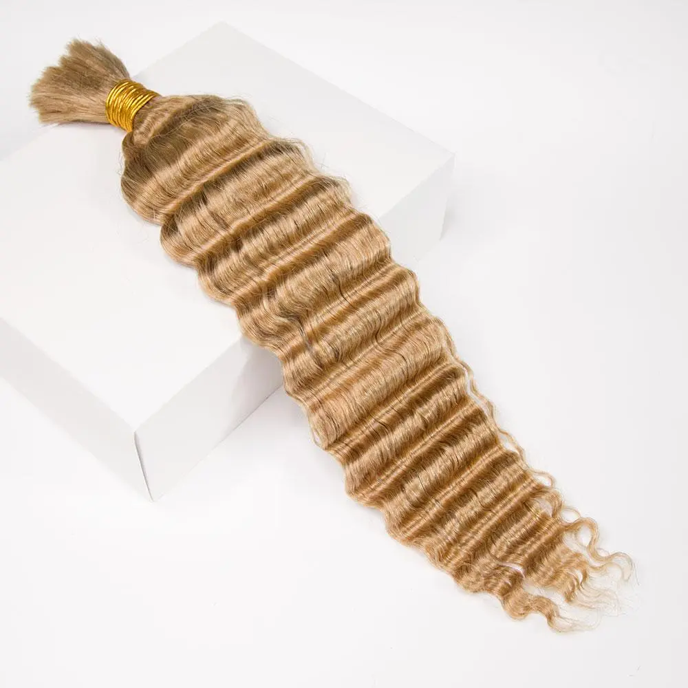 YWIGS #27 Deep Wave Bulk Human Hair for Braiding No Wefted Natural Color 100g Per Bundle #backtoschool #backtoschoolshopping