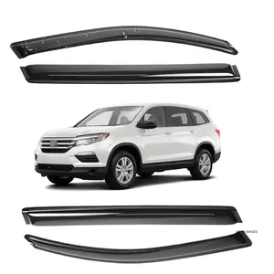 Tape-on -For 2016-2022 Honda Pilot 4 Door Window Visor-Smoke Tinted # Rain guard# Rainproof#Sun Shade#UV Protection# Easy-Install # Vent Shades# Car Windshield# Car Weather Shields# Wind Deflector
