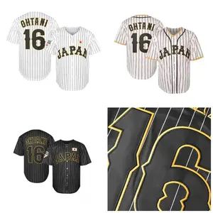 IN STOCK Mens Japan 16 OHTANI Baseball Embroidered Jersey White Black Stiched Nmae Number #Baseball