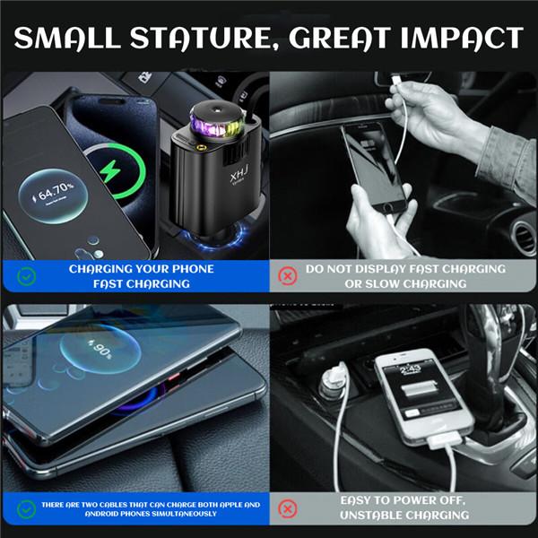 2025 5-in-1 Smart Car  & Aroma Diffuser – Starry Sky Mood Light, Auto-Sensing Fast Charging, Retractable Cable, 3 Signature Scents – The Ultimate Car Upgrade & Gift for Men Starlight USB Charger