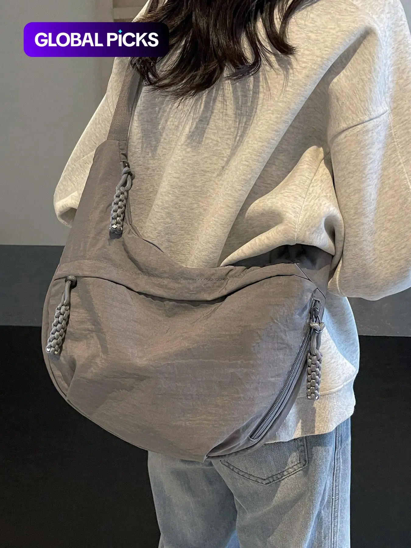 Women's Solid Large Capacity Crossbody Bag, Lightweight Shoulder Bag for Daily Commute, Adjustable Strap Bag, Casual Crossbody Bags