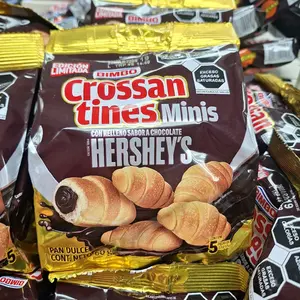 Bimbo Crossanines Minis Hershey's Chocolate Filled Croissants 5 Pieces 60g Snack Pack of 6.