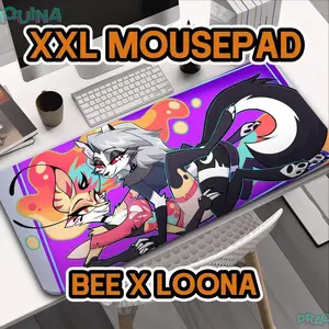 [8 Samples] Loona and Queen Beelzebub Jumbo Mousepad, Helluva Boss Pin-Up Loona Valentine, Deskmat