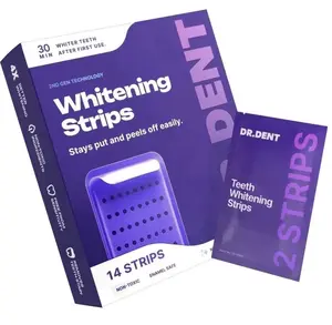 Whitening Strips Peroxide Free Gentle Teeth Whitening 14 Ct Mint Flavor Enamel Safe Glycerin Formula - Oral
