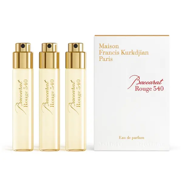 Maison Francis Kurkdjian Baccarat Rouge 540 for Unisex Eau de Parfum Refill Spray, 3 x 0.37 Ounce