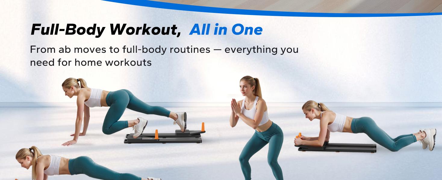 【Live Only】Merach Multi-functional Adjustable Ab Exercise Board, Split Ab Slide Roller Board, Home Pilates Reformer with Knee Mat for Home Gym Core & Ab Strength Training, Abdominal Crunch Machine, TikTokShopBlackFriday SpringStatements