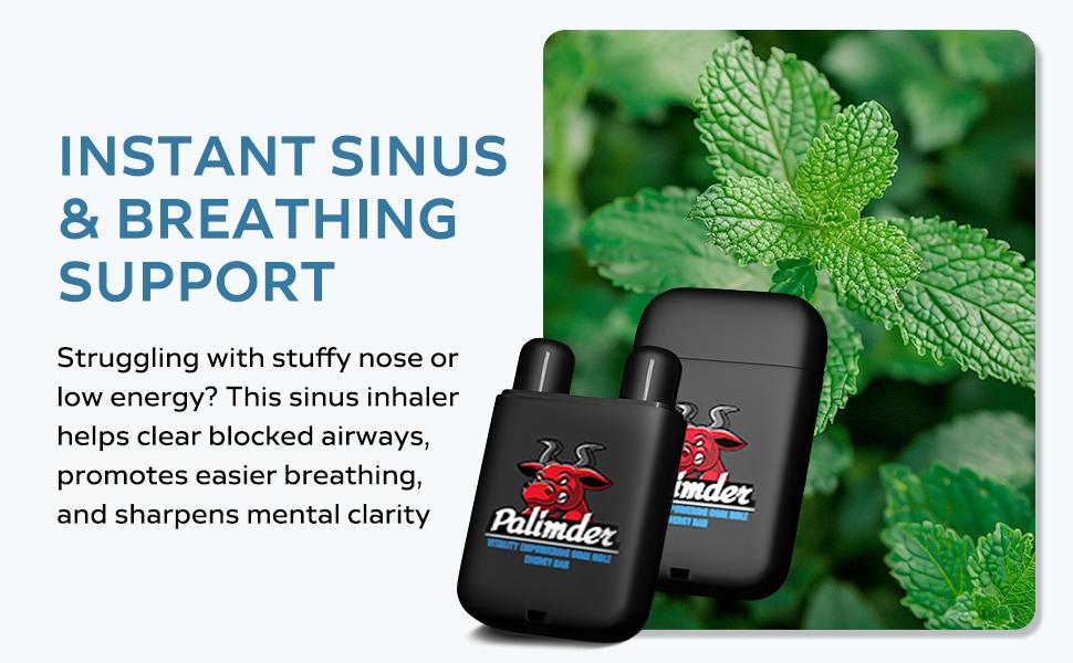 Vitality Empowering Dual Hole Energy Bar - Peppermint Aromatherapy Inhaler for Energy Focus Portable Essential Oil Nasal Sticks for Stress Relief Mental Clarity Non-Medical 1 Pack