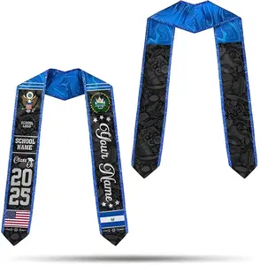 Custom Salvadoran Graduation Stole 2026, Personalized Graduation Sash