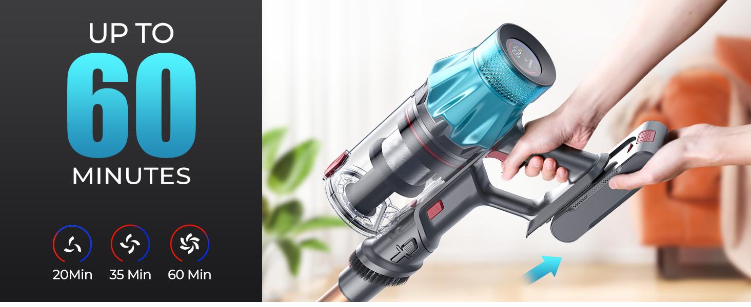 Honiture X7 Multifunctional Cordless Vacuum Cleaner,45Kpa 50 Mins Runtime Self-Standing Stick Vacuum Cleaners for Home,Powerful Suction,Lightweight, LED Touch Screen 9 in 1 Vacuum for Pet Hair and Carpets,Hardwood Floor, Valentine's gift