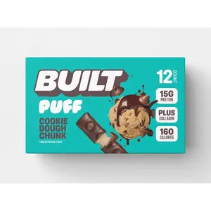 BUILT Puffs Protein Bars 12ct - Protein Snacks with 15-17g of High Protein, Collagen, Gluten Free with low calories & low sugar, Healthy Snack Choice