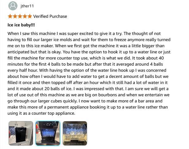 ecozy 2.1" Clear Ice Ball Maker with CrystalFlux Technology, Small Footprint Sphere Ice Maker with 8H Timer, 1 pcs in 30 Mins, 48 pcs/Day, Self-Cleaning, Automatic Ice Ball Maker for Home Bar Whiskey & Bourbon