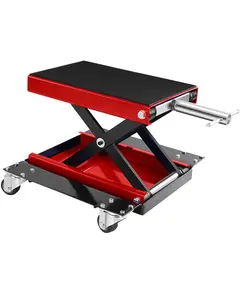 Garvee 1100LB Motorcycle Lift Scissor Jack with Caster Wheels, Adjustable 5.5"-15.4" Lift Height, Wide Deck Center Scissor Stand for Cruisers, Touring Bikes, ATVs, UTVs, and Dirt Bikes