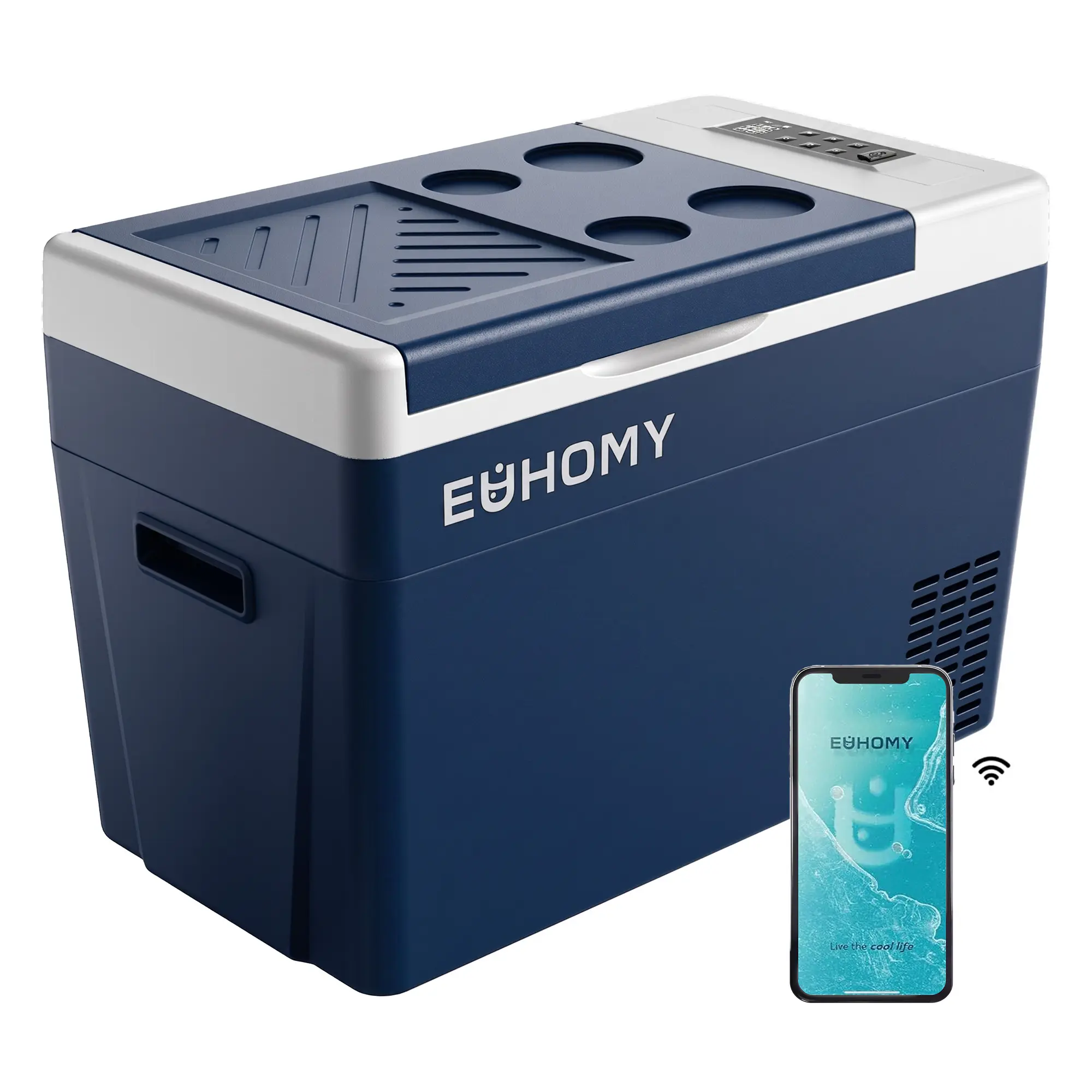 EUHOMY 12 Volt Refrigerator, 23&31QT Compressor Electric Cooler APP Control, Car Fridge -4℉~68℉, Portable Refrigerator 12/24V DC 100-240V AC, Portable Freezer for Camping, Travel, Boat