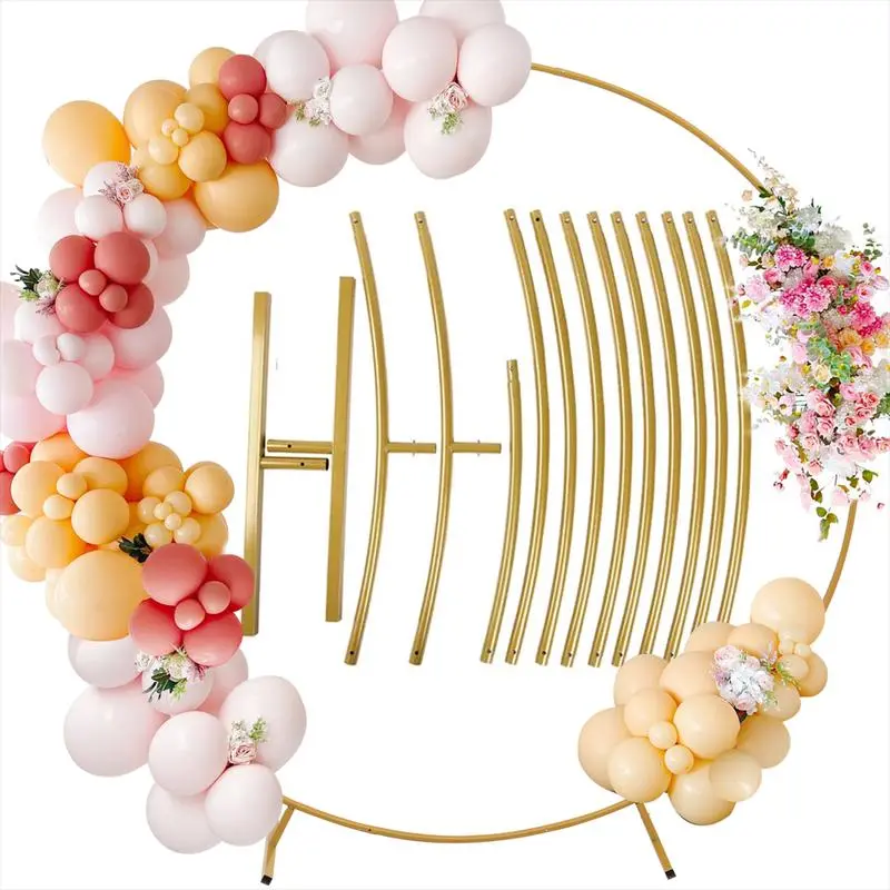 Wedding Birthday Party Gold Metal Circle Decoration, holiday decor deals scene arrangement Graduation Decoration Baby Shower Party Photo Background 7.2FT Large Size Metal Round Balloon Arch kit Decoration, banners round backdrop stand tiktokshopspringglow