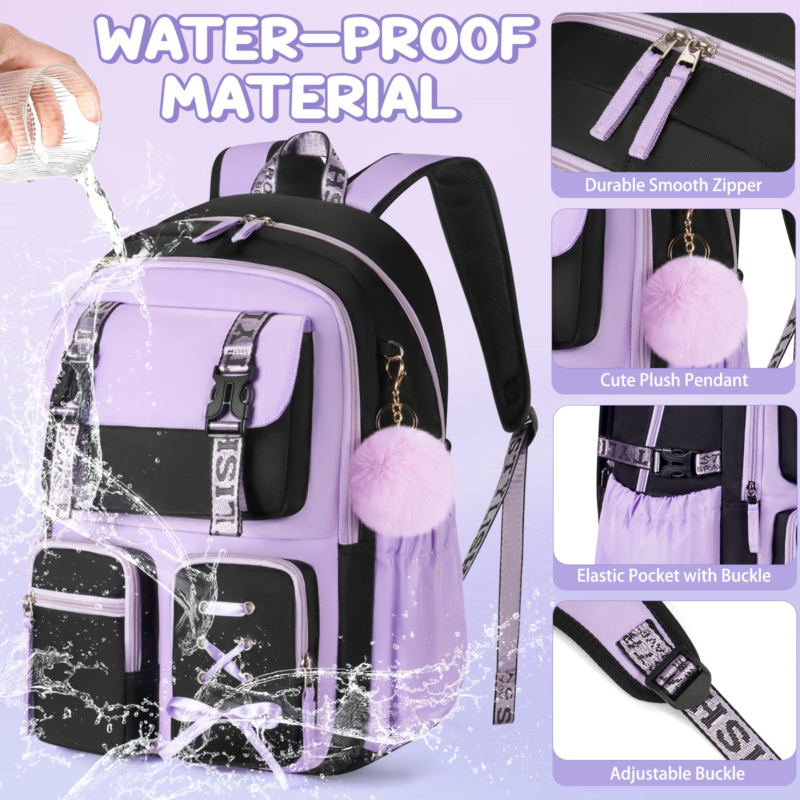 Fimibuke Waterproof 3 PCS Backpack Set with Lunch Bag & Pencil Case – Lightweight School Bag Bookbag for Girls and Boys , Ideal for Elementary Middle High School Students dealsforyoudays