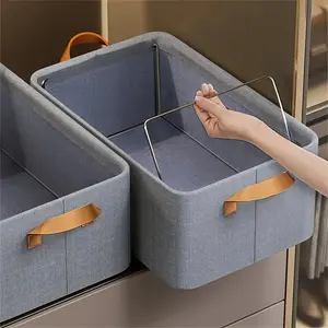Clothing storage organizer box, folding clothes rack for closet organization, fabric storage bin for miscellaneous items, book storage box, pants storage hack