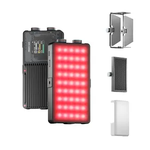 PHOTOOLEX X2077 RGB Video Light 2500-9900K 21 FX App-Controlled 15W Panel 10000mAh Power Bank for Vlogging & Outdoor Shooting Perfect Gift for Creators