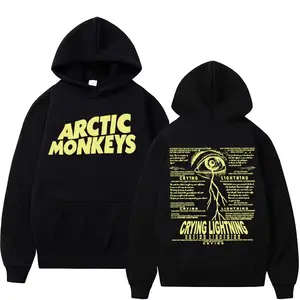 Arctic Monkeys Rock Band Album Crying Lightning Two-Sided Graphic Sweatshirt, Punk Gothic Crying Lightning Rock Band Music 2-Sided Pullover Hoodie for Men & Women