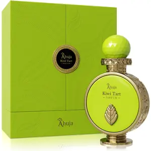 AHUJA Kiwi Tart – 3.4 oz Parfum | Unisex Fresh Spicy Fruity Scent | 35% Long Lasting Oil | Kiwi, Apple, Bergamot, Pink Pepper, Amber, Patchouli | Luxury Green Gift Box | “Sweet Bites Back”