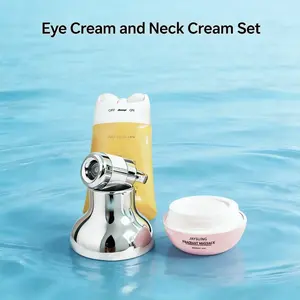 Electric Firming Eye Cream + Neck Roller Cream(50g + 120g), Reduces Neck Wrinkles, Hydrates Eye Skin, Nourishes and Moisturizes, Daily Moisture Use Electric Massage Cream Moisturizer Hydrating Moisturizing Smooth