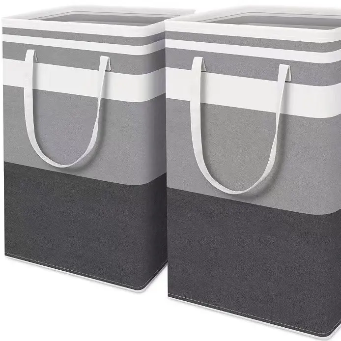 Waterproof Large Laundry Hamper with Handles, Freestanding Laundry Basket for Clothes & Towels, Ideal for Laundry Room Organization, Family & Dorm Use