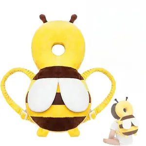 Baby Head Protector Cushion Backpack For Walking & Crawling,Christmas Elements Baby Walkers Protective Toddler Adjustable Baby Head Protection Safety Pad Backpack Wear For Crawling,Bee,Christmas Harness Dinosaur age boy Kids Neoprene Animal Backpack