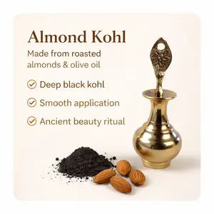Almond & Olive Oil Kohl Eyeliner – Natural Inspired Eye Defining Powder, Smooth Traditional Application