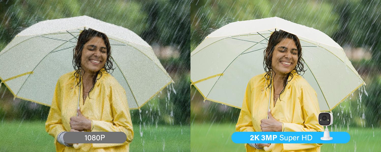 Outdoor/Indoor Security Cameras , 2K 2.4ghz wifi HD Color Night Vision/AI Human Motion Detection /2-Way Audio/IP66 Waterproof Monitor Security Camera for Home,Cloud & 128GB SD Card Storage ,camara de seguridad,baby camera monitor