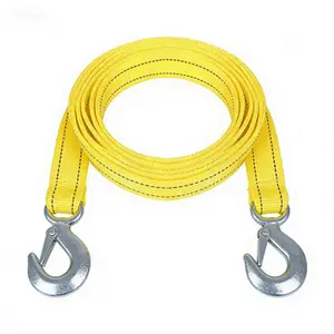 Heavy-duty trailer hitch with hook, up to 157.48 feet long, woven polyester webbing, 6000 lb load capacity, HD truck rescue belt and ATV trailer hitch, vehicle tow rope.