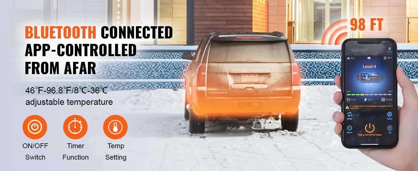 VEVOR Diesel Air Heater All-in-one 12V 8KW Bluetooth App LCD for Car RV Indoors furnace warmer