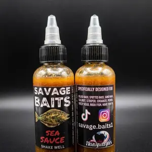 Savage Baits SEA SAUCE Directions for Use ​Apply Sea Sauce directly to your favorite plastics, jigs, or hard baits. The specialized West Coast Formula creates a long-lasting scent trail that mimics natural forage, ensuring that even the most finicky Halib