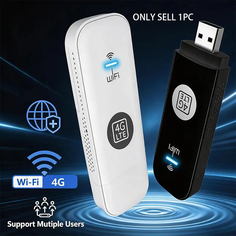 Secure 4G LTE USB WiFi Modem, Encrypted Wireless Connection, Up to 150Mbps 4G LTE Connection, Universal SIM Card Slot, Portable Router for Home/Office/Travel