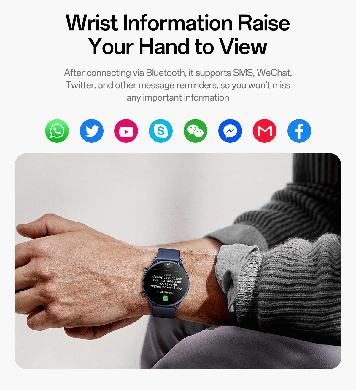 Aolon GTR3 Smartwatch — Stylish Spring Watch, 1.43" AMOLED HD display, AOD, heart rate monitoring, 110+ sports modes, waterproof, and up to 120-hour battery life. Compatible with iOS & Android, multiple colors, USB rechargeable, for Women & Men