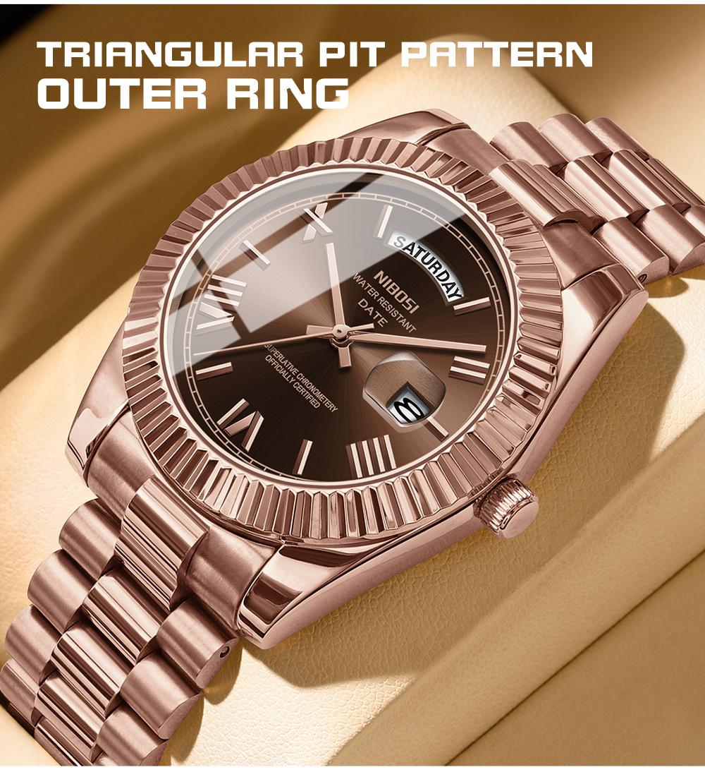 Nibosi Men's Business Fashion Watch, Stainless Steel and Rose Gold Dress Watch, Durable Water Resistant Quartz Movement, Ideal Mens Gift, Durable Watch Nibosi Men's Business Fashion Watch, Stainless Steel and Rose Gold Dress Watch, Durable Water Resistant Quartz Movement, Ideal Mens Gift, Durable Watch