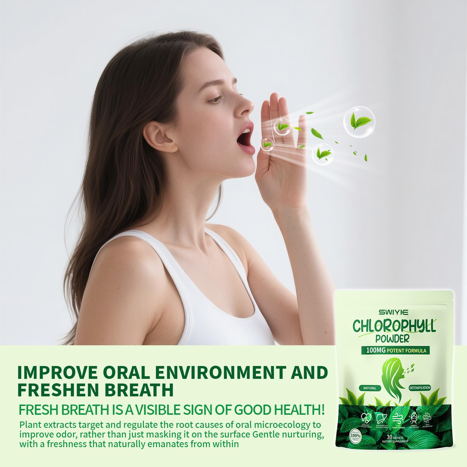 Swiyie Chlorophyll 100mg Potent Formula - 30 Pack Mint flavor of Edible Healthcare for Body Odor, Skin Clarity & Liver Support, Plant-Based, Sugar-Free Swiyie Chlorophyll 100mg Potent Formula - 30 Pack Mint flavor of Edible Healthcare for Body Odor, Skin Clarity & Liver Support, Plant-Based, Sugar-Free