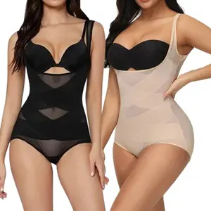 Postpartum Tummy Control Shapewear Mesh Lightweight Breathable Body-Sculpting Lingerie for Women with Cross-Back Support