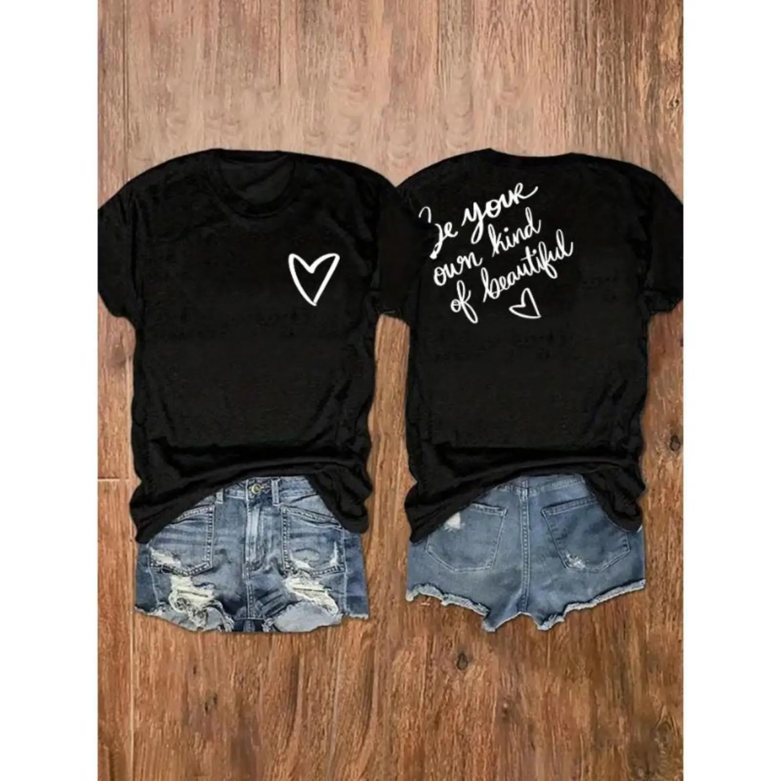 Women's Casual Round Neck T-Shirt with Uplifting Quote – Soft Rayon Blend, Easy Care