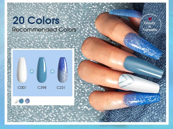 ROSALIND 23Pcs Mini Gel Nail Polish Set - 20Colors Trendy Bright Gel Polish with Base Coat Glitter Glossy Matte Top Coat for All Seasons Beauty Nail Supplies Girl Cute Gifts Requires UV