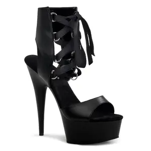 Pleaser Delight-600-14 Heels Shoes for Women, Open Toe Lace-Up Strap Platform Sandals