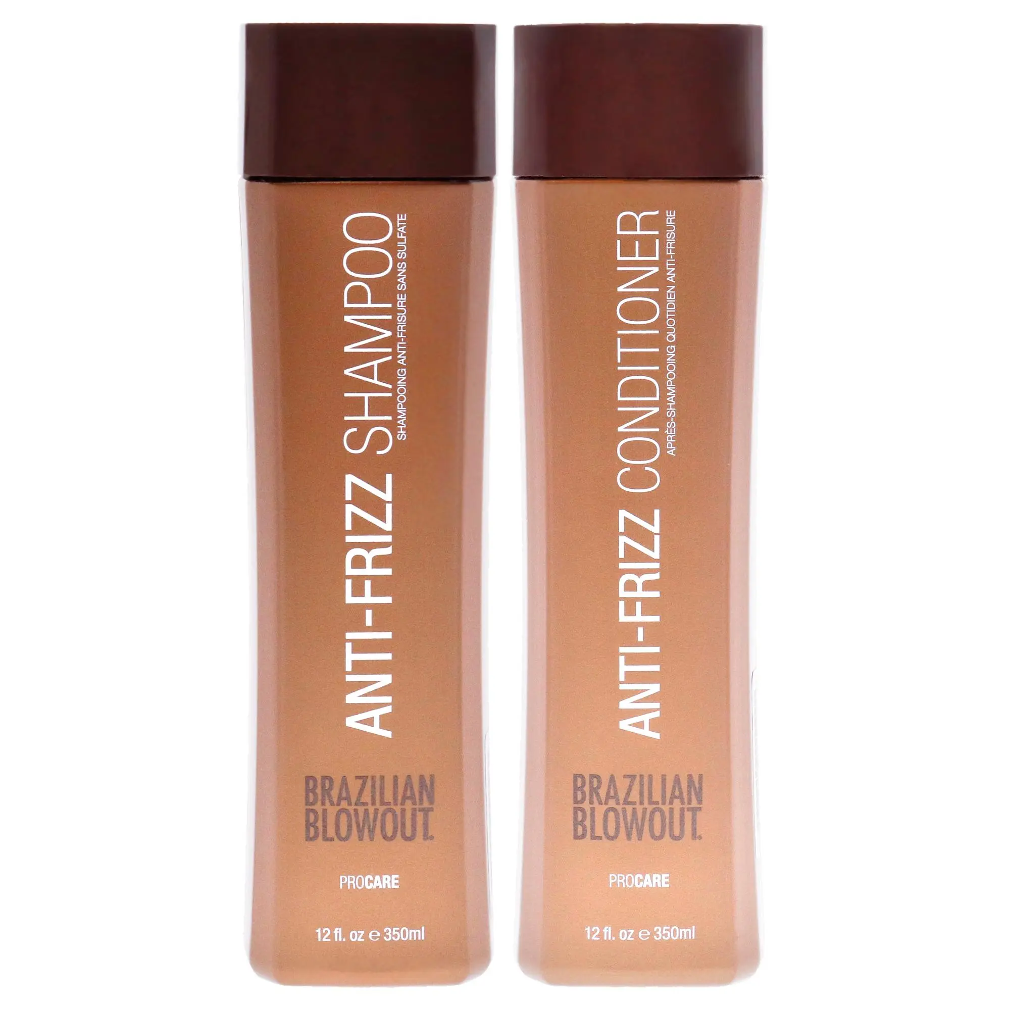 Unisex Brazilian Blowout Acai Frizz Control Hair Care Shampoo and Conditioner Kit - 2-Pc Set, 2 Bottles (12oz Shampoo, 12oz Conditioner), Shampoo/Condition