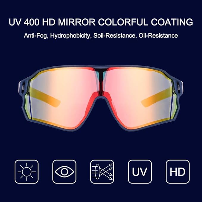 ROCKBROS Sports Polarized Sunglasses UV400 Dazzle Photographic Lenses Outdoor Sports Sunglasses Rimless Windproof and Dustproof Glasses Cycling Fishing Skiing Goggles