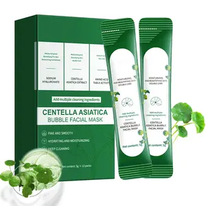 Centella Asiatica Bubble Facial Mask, Remove Black and Control Oil,Self-Foaming Deep Cleansing, 5g x 12 Packets