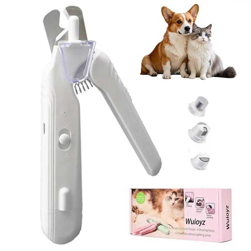 2-in-1 pet nail clipper and grinder, dog nail clipper trimmer, ultra quiet electric nail set, rechargeable, suitable for trimming toes and claws of dogs and cats of all sizes