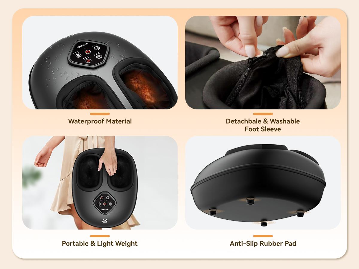 COMFIER 2025 Shiatsu Foot Massager with Heat Compression Kneading Rolling for Neuropathy Plantar Fasciitis Upgraded for Larger Feet Machine Size 15 Home Office Gift for Women Men Adjustable Mum COMFIER 2025 Shiatsu Foot Massager with Heat Compression Kneading Rolling for Neuropathy Plantar Fasciitis Upgraded for Larger Feet Machine Size 15 Home Office Gift for Women Men Adjustable Mum